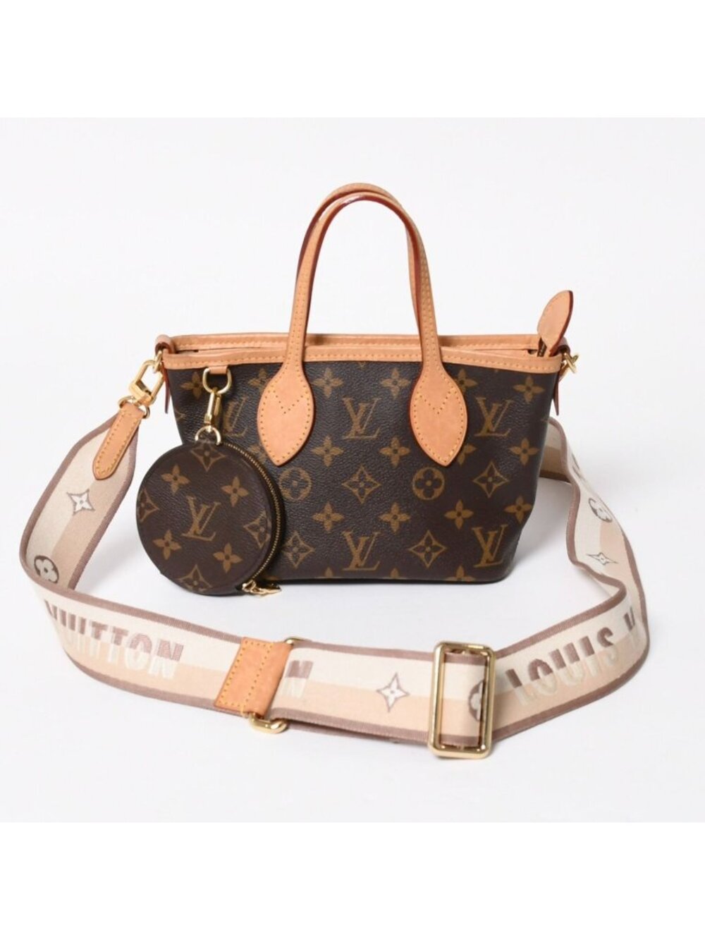 Louis Vuitton Neverfull BB 2-Way Shoulder Bag Monogram Brown Leather